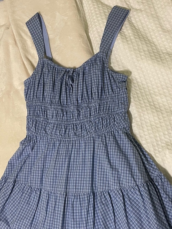 Aritzia Dresses & Skirts - Aritzia Sunday Best Martine Light Blue Gingham Smocked Sundress Medium